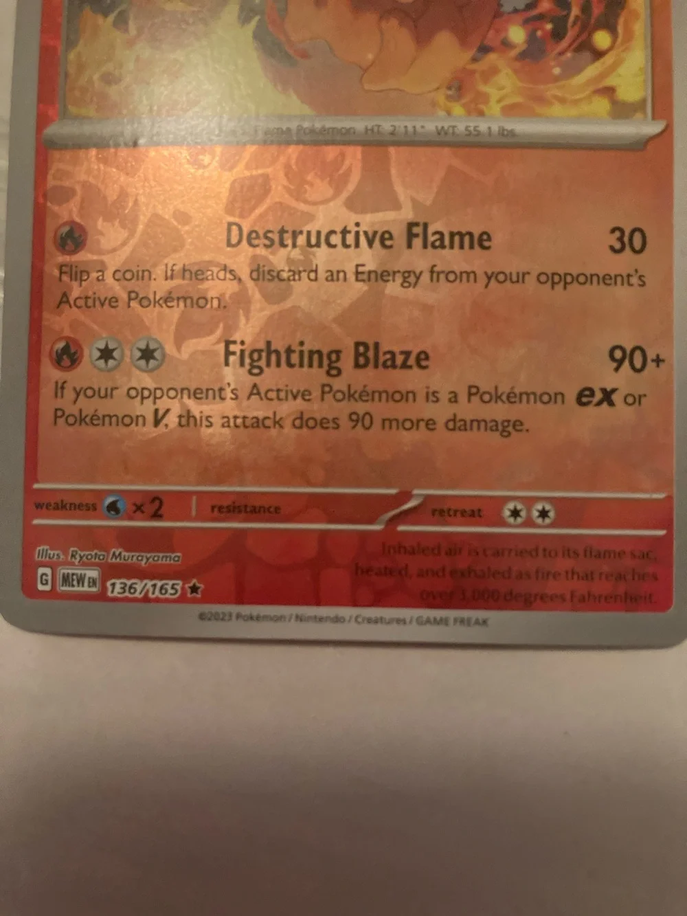 Pokemon Flareon Card - Orange, Red, Yellow